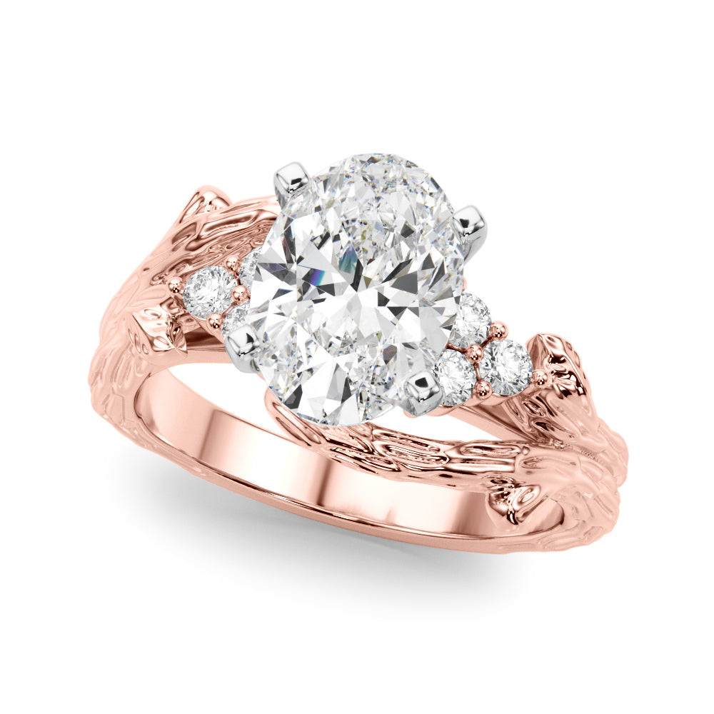Cherished Center Round Diamond Engagement Ring — 9K/18K Gold & Platinum