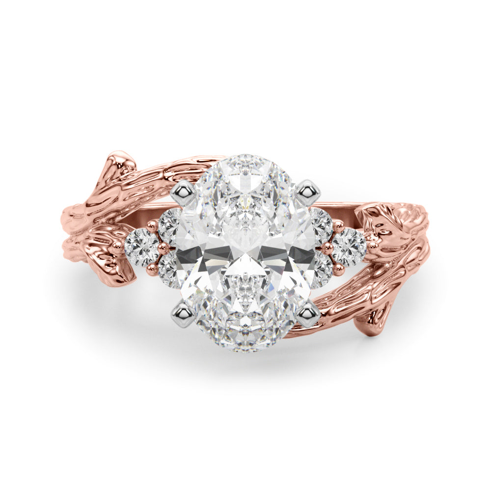 Cherished Center Round Diamond Engagement Ring — 9K/18K Gold & Platinum