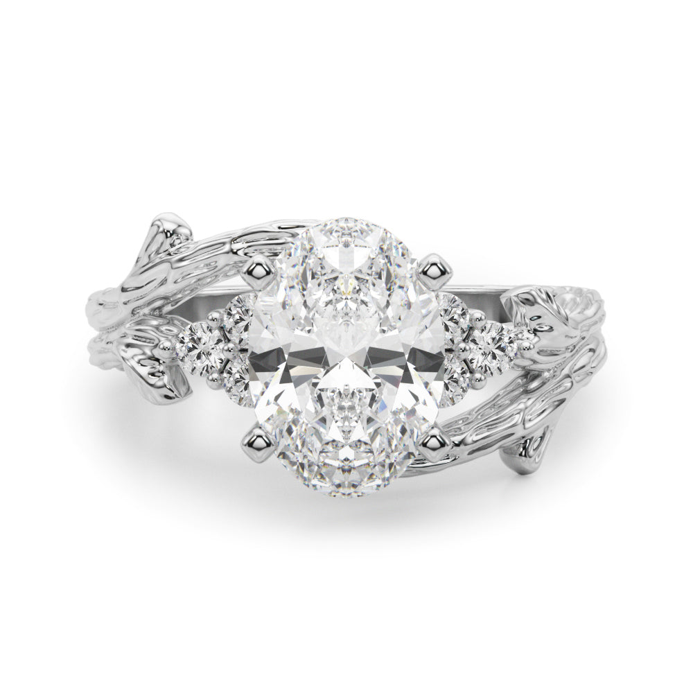 Cherished Center Round Diamond Engagement Ring — 9K/18K Gold & Platinum