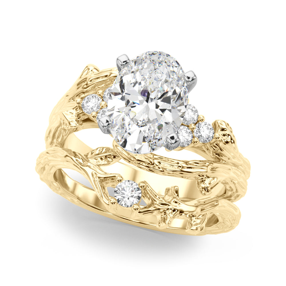 Cherished Center Round Diamond Engagement Ring — 9K/18K Gold & Platinum