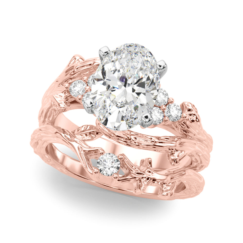 Cherished Center Round Diamond Engagement Ring — 9K/18K Gold & Platinum