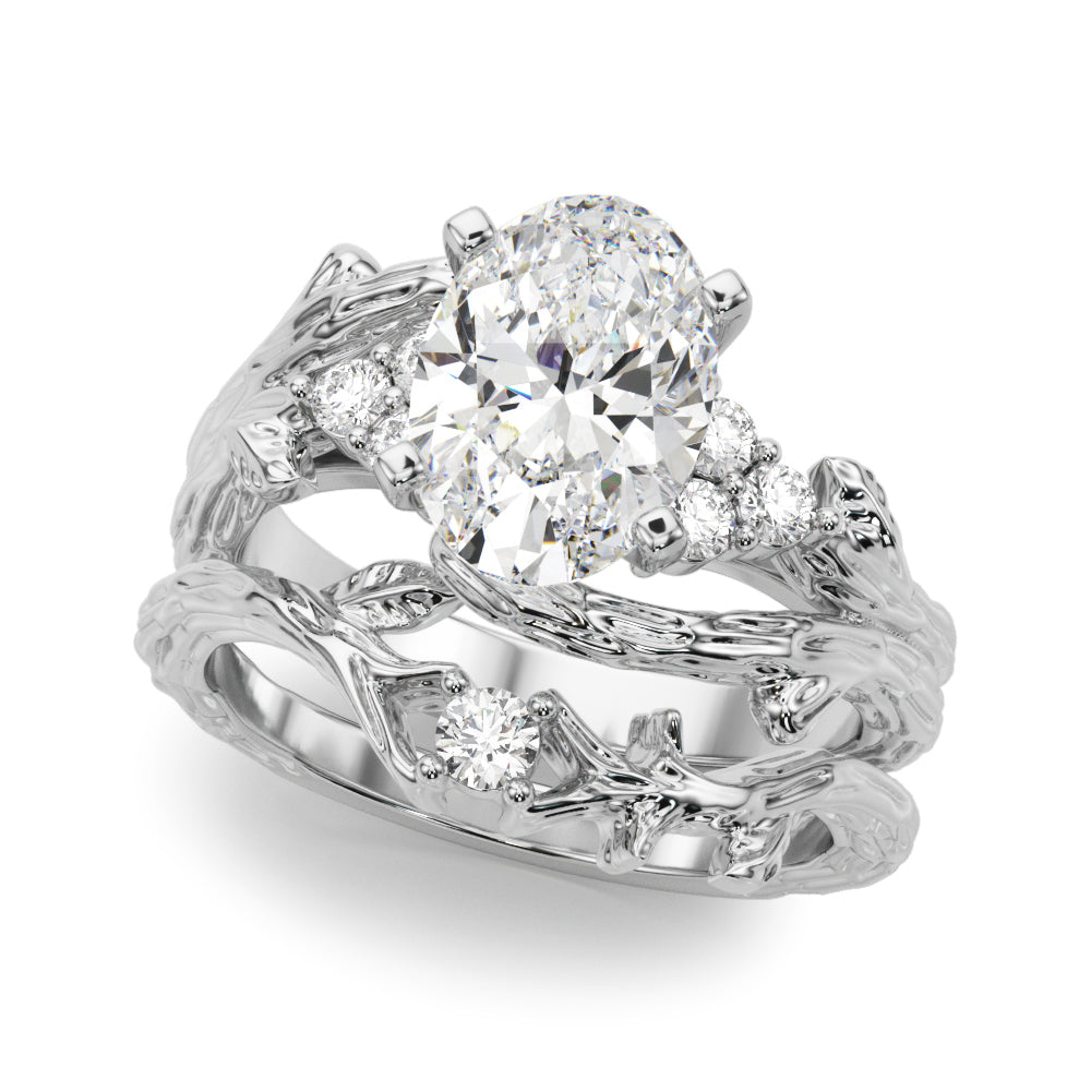 Cherished Center Round Diamond Engagement Ring — 9K/18K Gold & Platinum
