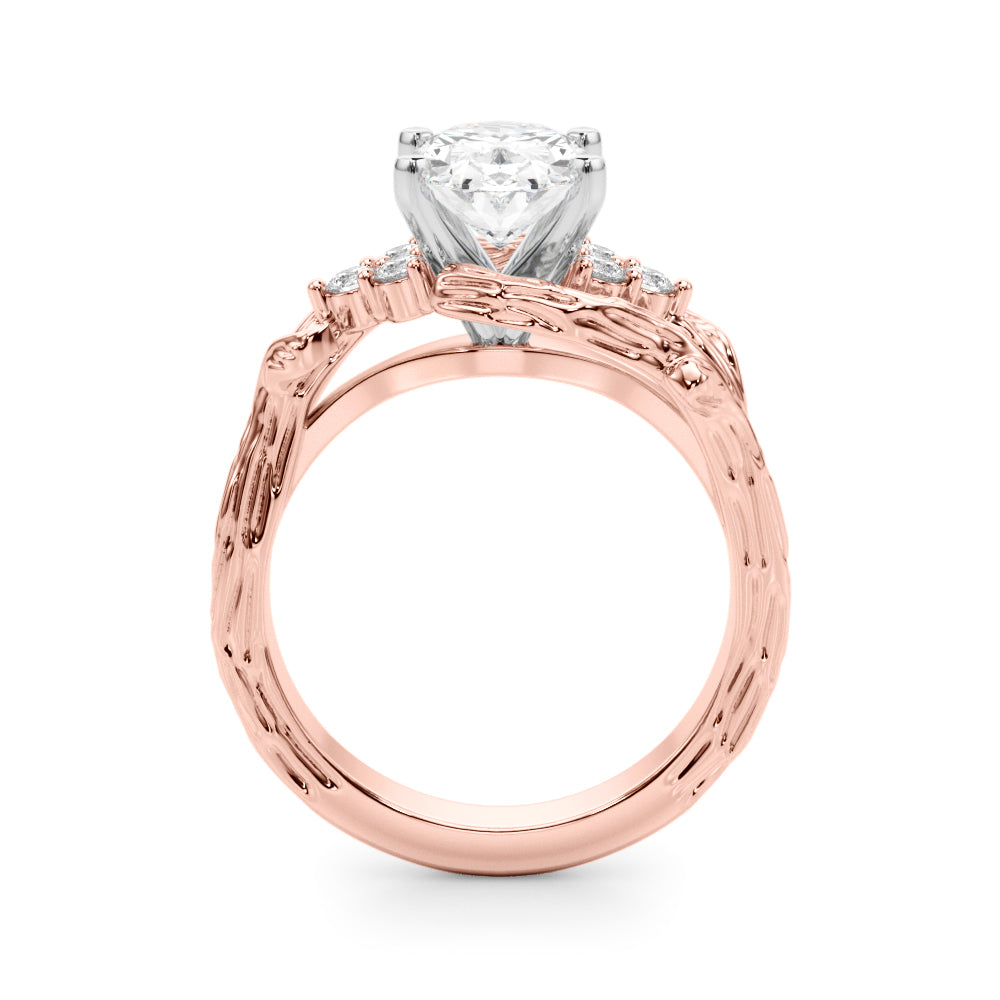 Cherished Center Round Diamond Engagement Ring — 9K/18K Gold & Platinum