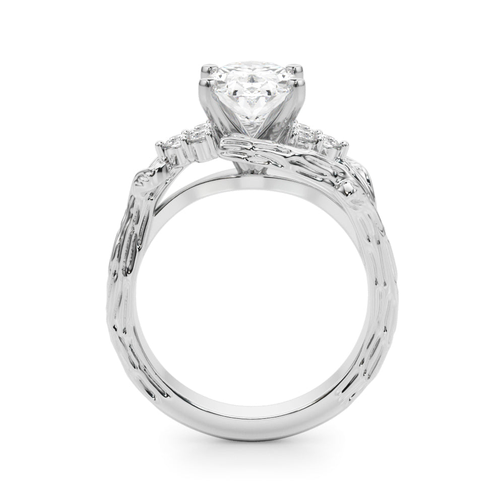 Cherished Center Round Diamond Engagement Ring — 9K/18K Gold & Platinum