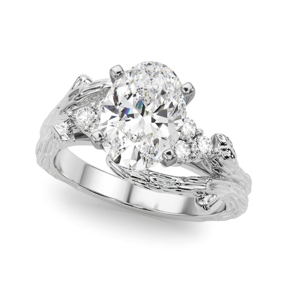 Cherished Center Round Diamond Engagement Ring — 9K/18K Gold & Platinum