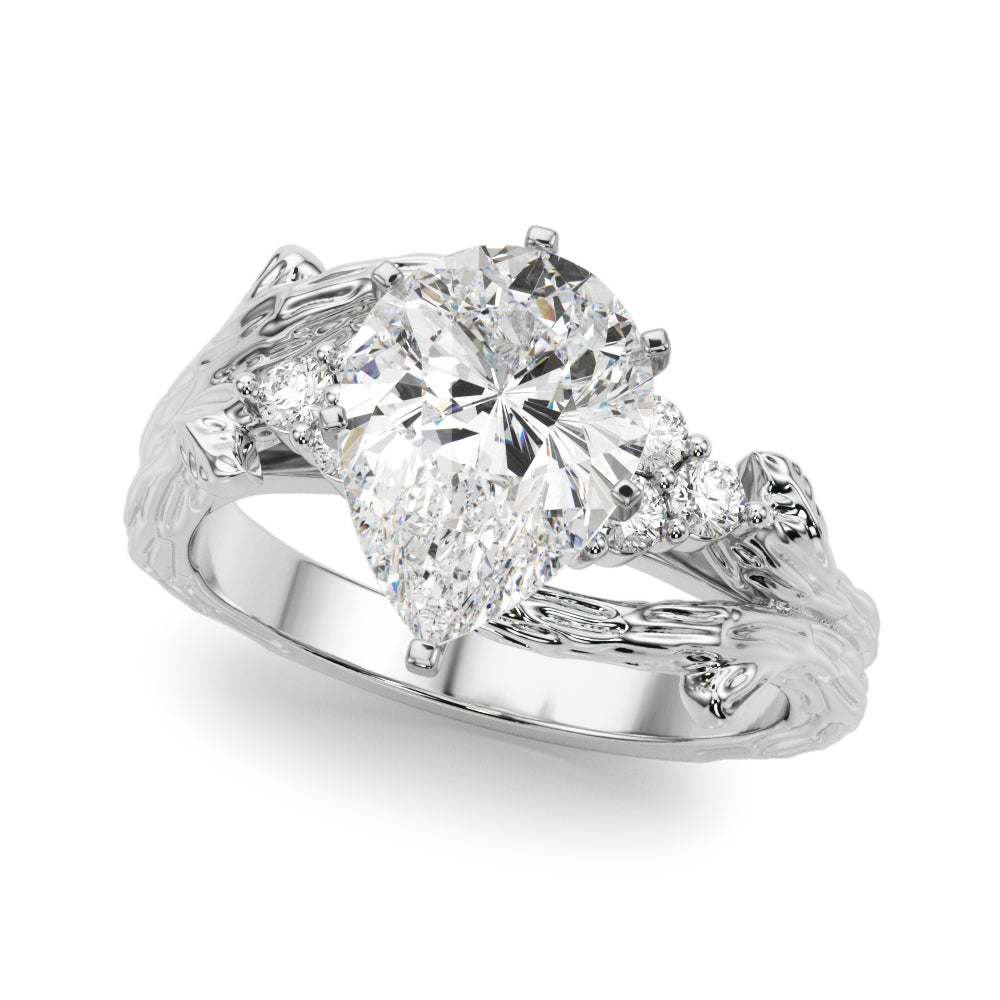 Cherished Center Round Diamond Engagement Ring — 9K/18K Gold & Platinum
