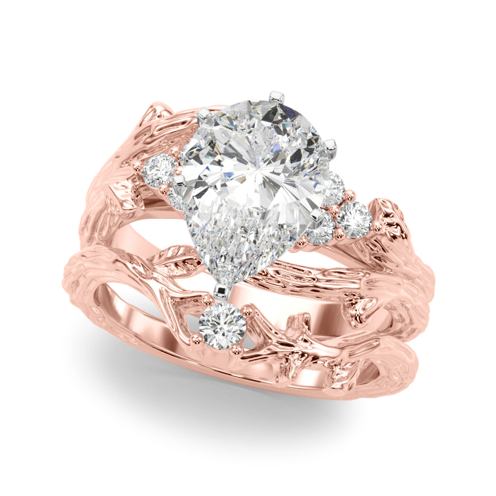 Cherished Center Round Diamond Engagement Ring — 9K/18K Gold & Platinum