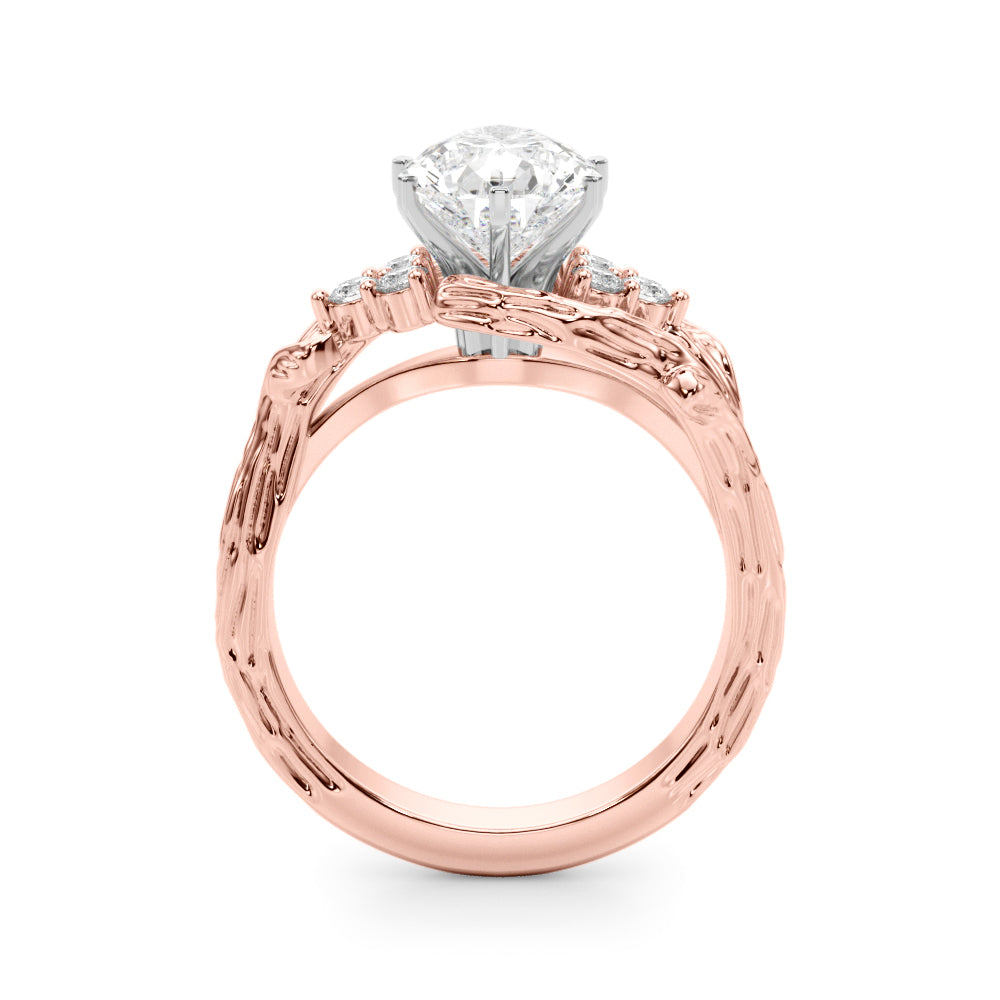 Cherished Center Round Diamond Engagement Ring — 9K/18K Gold & Platinum