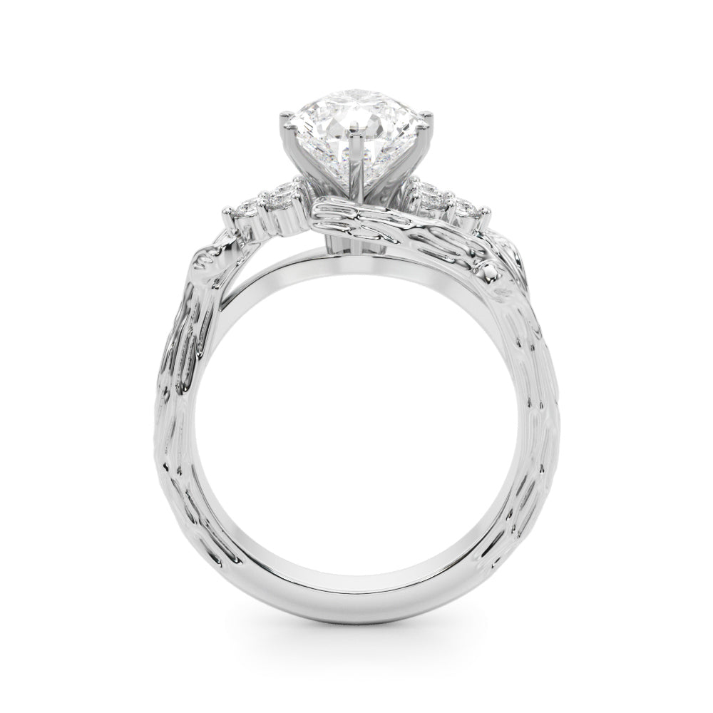 Cherished Center Round Diamond Engagement Ring — 9K/18K Gold & Platinum