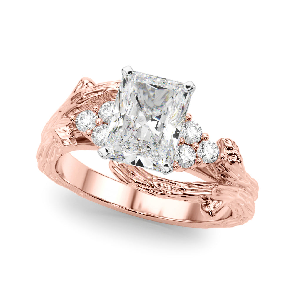 Cherished Center Round Diamond Engagement Ring — 9K/18K Gold & Platinum
