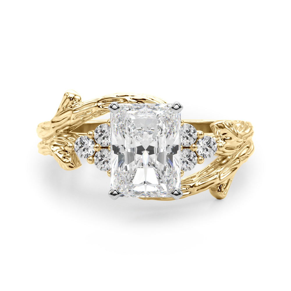 Cherished Center Round Diamond Engagement Ring — 9K/18K Gold & Platinum
