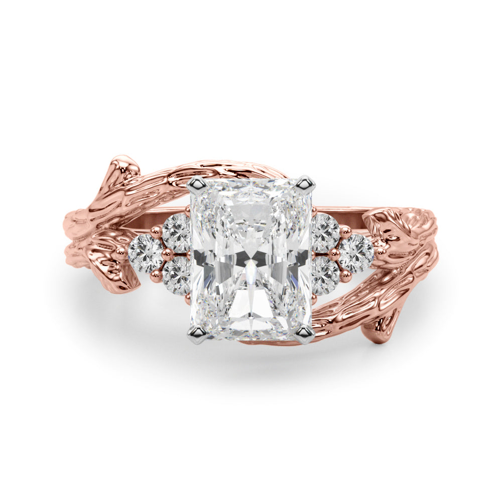 Cherished Center Round Diamond Engagement Ring — 9K/18K Gold & Platinum