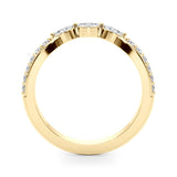 Refined Half Round Diamond Gold Look Half Eternity Ring in Gold & Platinum