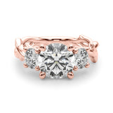 0.50-2.00ct Lab-Grown Round Cut Diamond Three Stone Engagement Ring Platinum