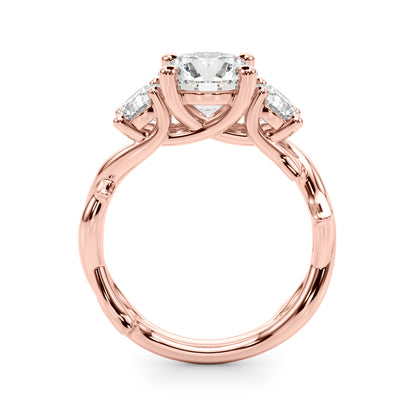 0.50-2.00ct Lab-Grown Round Cut Diamond Three Stone Engagement Ring Platinum