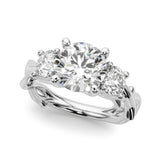 0.50-2.00ct Lab-Grown Round Cut Diamond Three Stone Engagement Ring Platinum