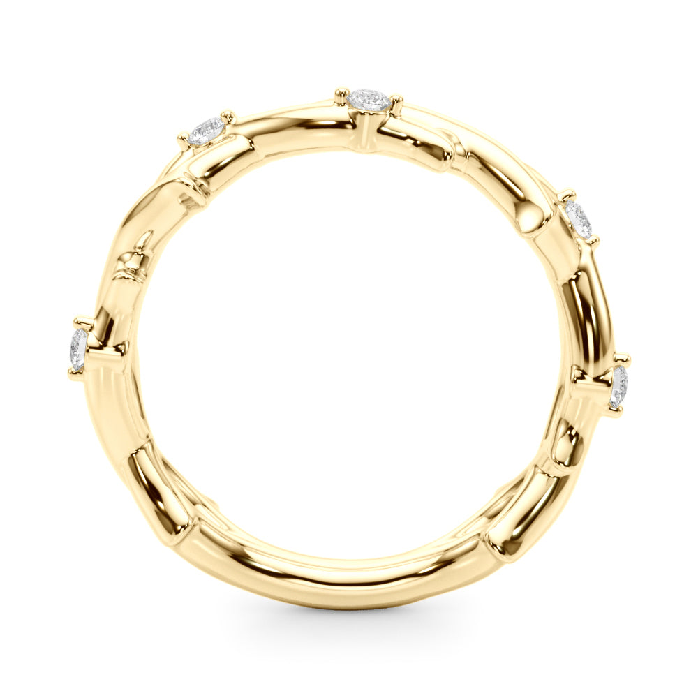 Half Round Diamond Gold Smooth Set Half Eternity Ring in Gold & Platinum