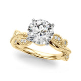 Brilliant Sidestone Round Diamond Engagement Ring — 9K/18K Gold & Platinum