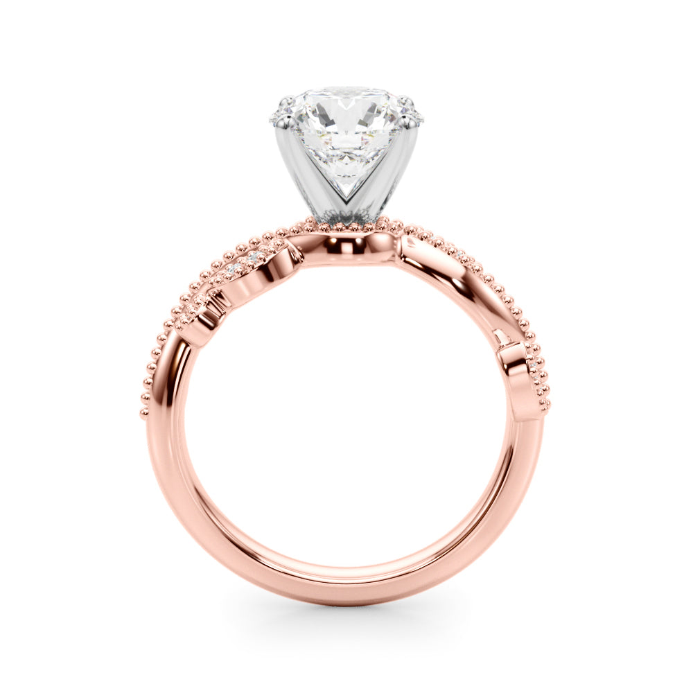 Brilliant Sidestone Round Diamond Engagement Ring — 9K/18K Gold & Platinum