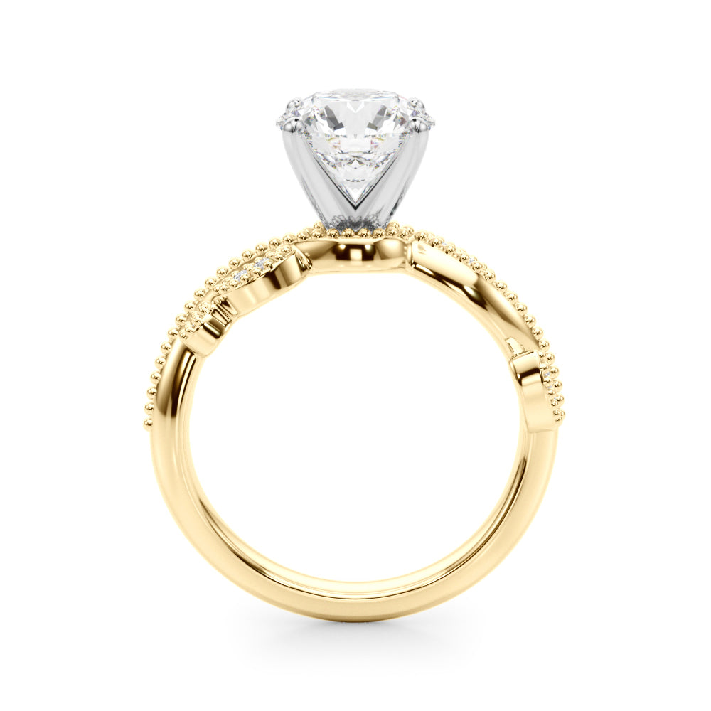 Brilliant Sidestone Round Diamond Engagement Ring — 9K/18K Gold & Platinum