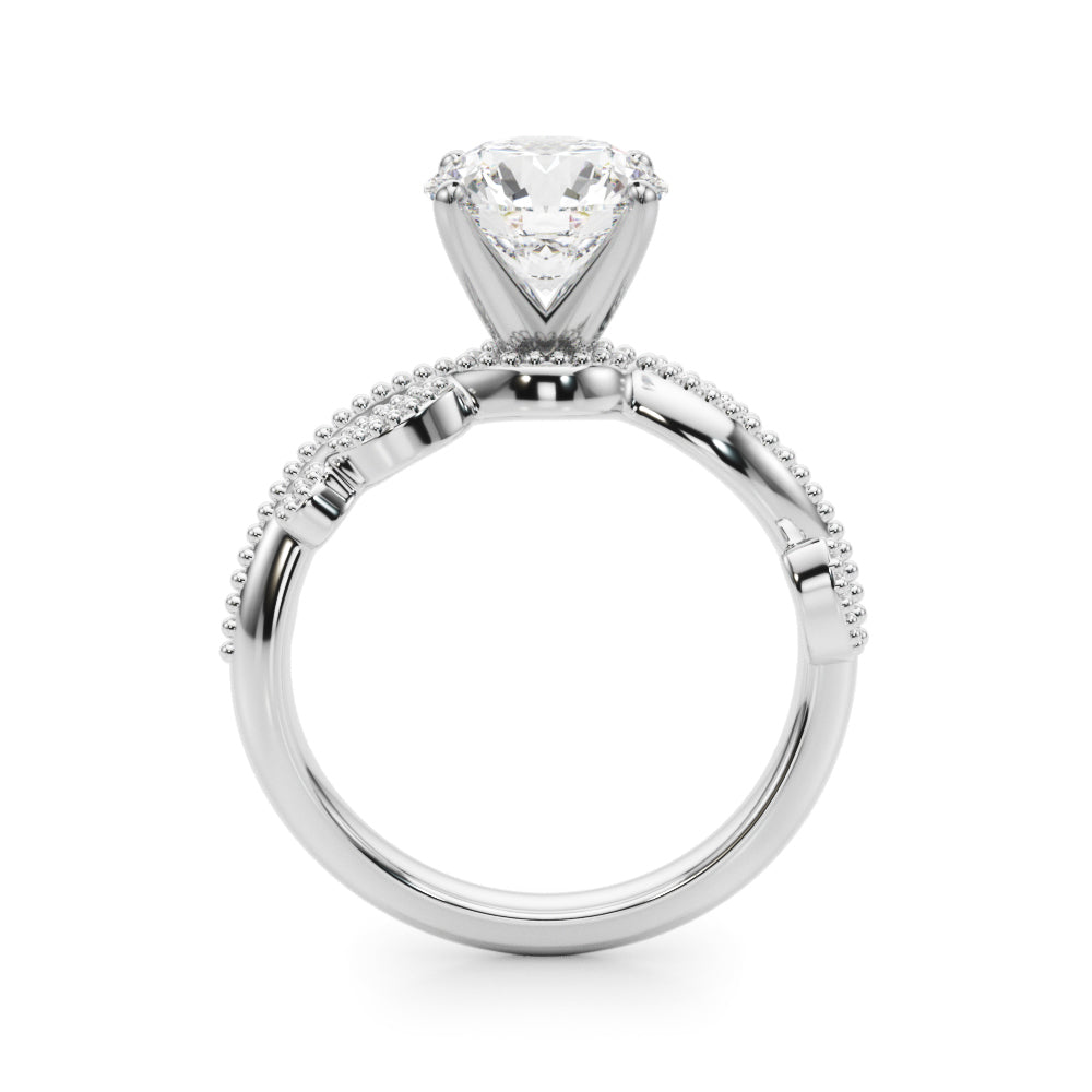 Brilliant Sidestone Round Diamond Engagement Ring — 9K/18K Gold & Platinum