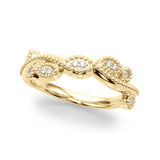 Twisting Milgrain Half Eternity Ring in Gold & Platinum