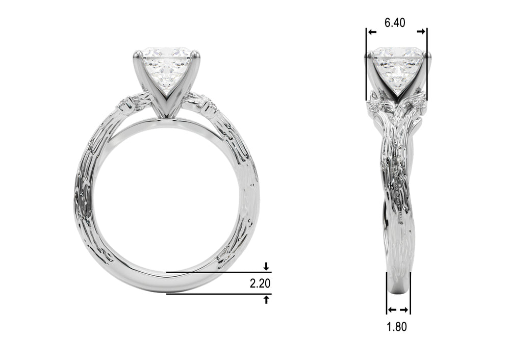 Majestic Sidestone Round Diamond Engagement Ring — 9K/18K Gold & Platinum