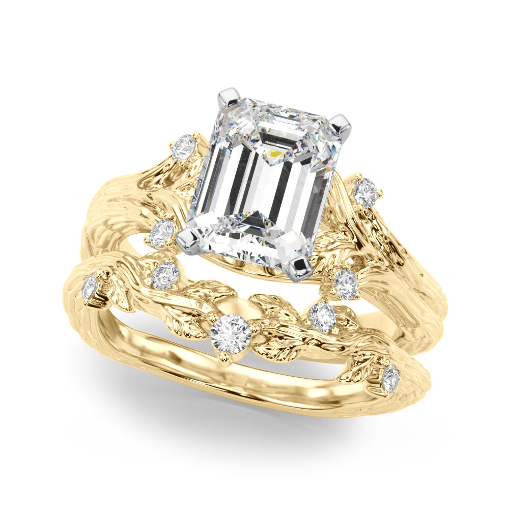 Majestic Sidestone Round Diamond Engagement Ring — 9K/18K Gold & Platinum