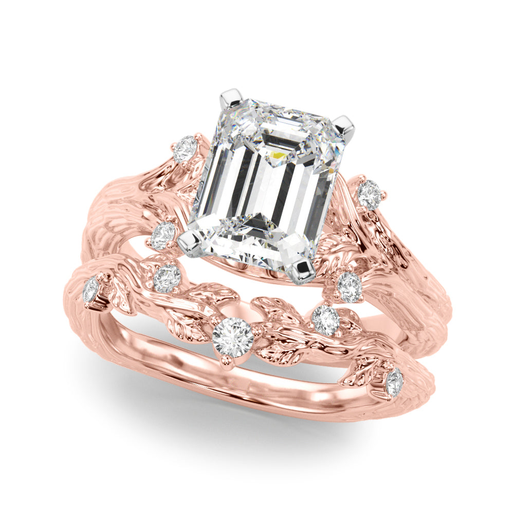 Majestic Sidestone Round Diamond Engagement Ring — 9K/18K Gold & Platinum