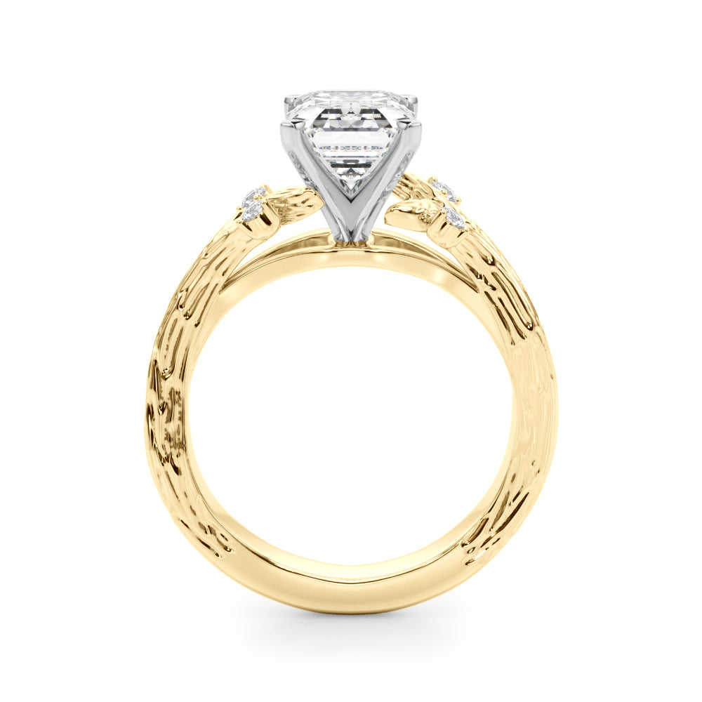 Majestic Sidestone Round Diamond Engagement Ring — 9K/18K Gold & Platinum