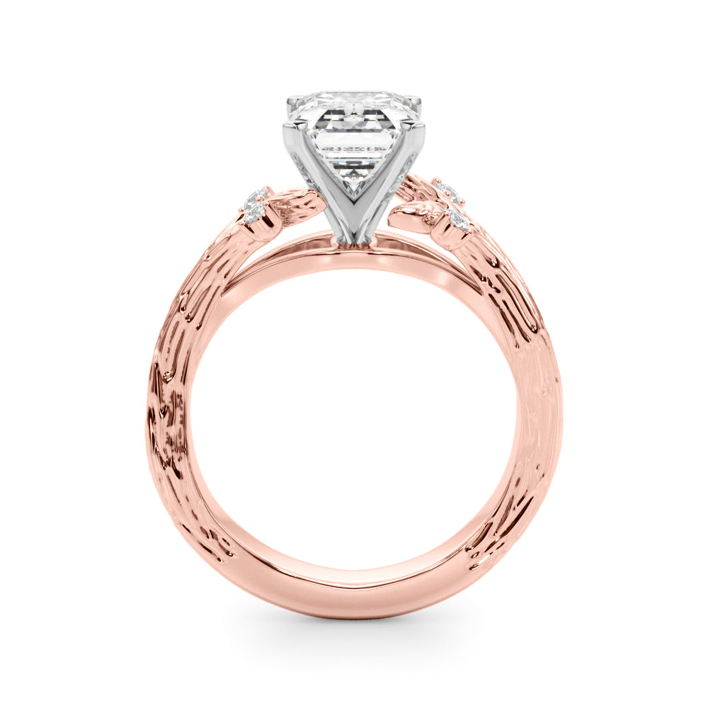 Majestic Sidestone Round Diamond Engagement Ring — 9K/18K Gold & Platinum