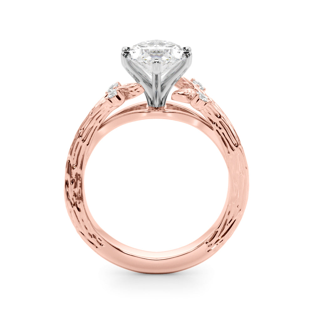 Majestic Sidestone Round Diamond Engagement Ring — 9K/18K Gold & Platinum