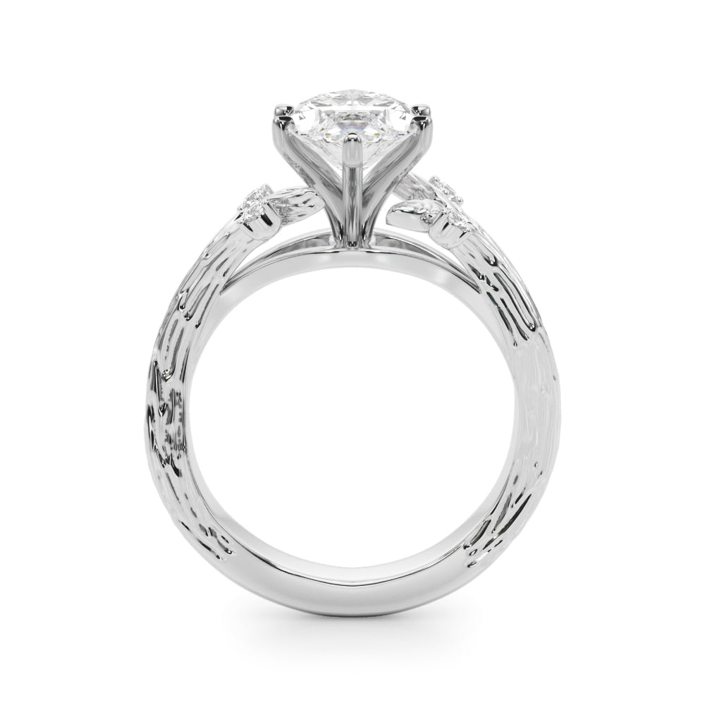 Majestic Sidestone Round Diamond Engagement Ring — 9K/18K Gold & Platinum