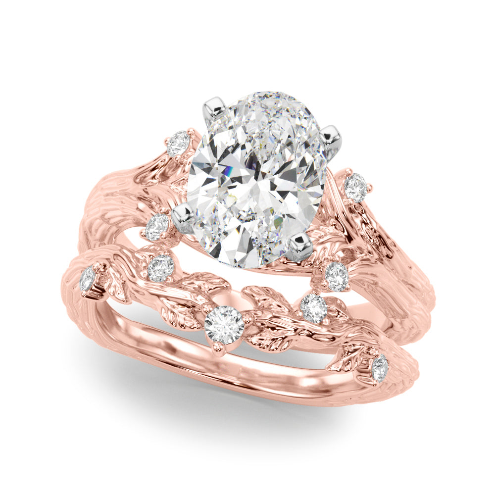 Majestic Sidestone Round Diamond Engagement Ring — 9K/18K Gold & Platinum