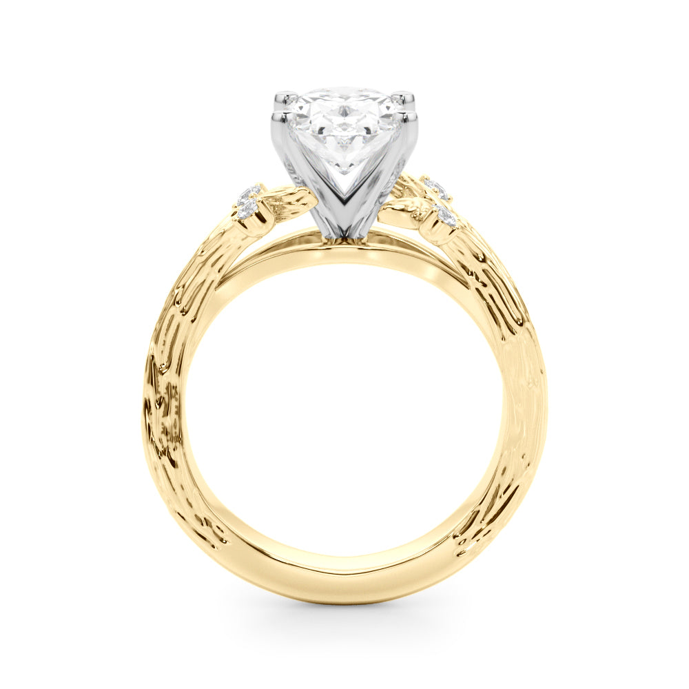 Majestic Sidestone Round Diamond Engagement Ring — 9K/18K Gold & Platinum