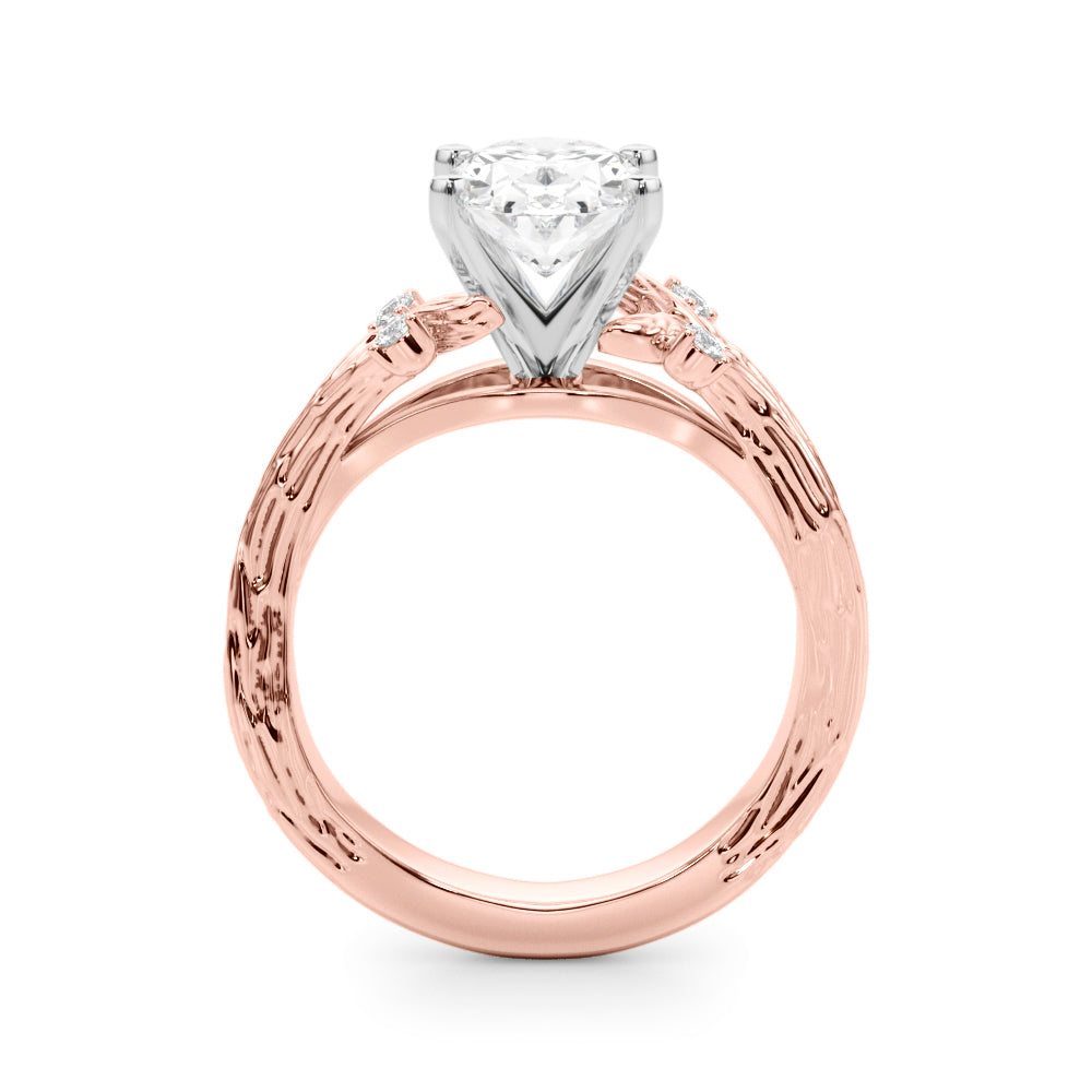 Majestic Sidestone Round Diamond Engagement Ring — 9K/18K Gold & Platinum