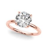 Radiant Hidden Halo Ov Engagement Ring Round Diamond Engagement Ring — 9K/18K Gold & Platinum
