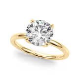 Radiant Hidden Halo Ov Engagement Ring Round Diamond Engagement Ring — 9K/18K Gold & Platinum