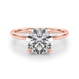 Radiant Hidden Halo Ov Engagement Ring Round Diamond Engagement Ring — 9K/18K Gold & Platinum