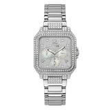 Guess Deco Edelstahl-Armbanduhr mit Steinbesatz