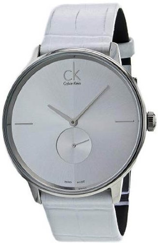 Accent Men's Watch Dial/Strap Color: Silver/White