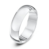 5mm D Shape Platinum Wedding Band – Classic Plain Ring