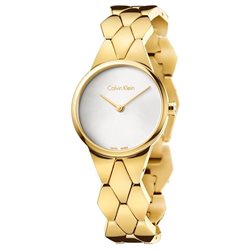 CK Calvin Klein K6e23546 Stainless Steel Snake Ladies Watch Golden One Size