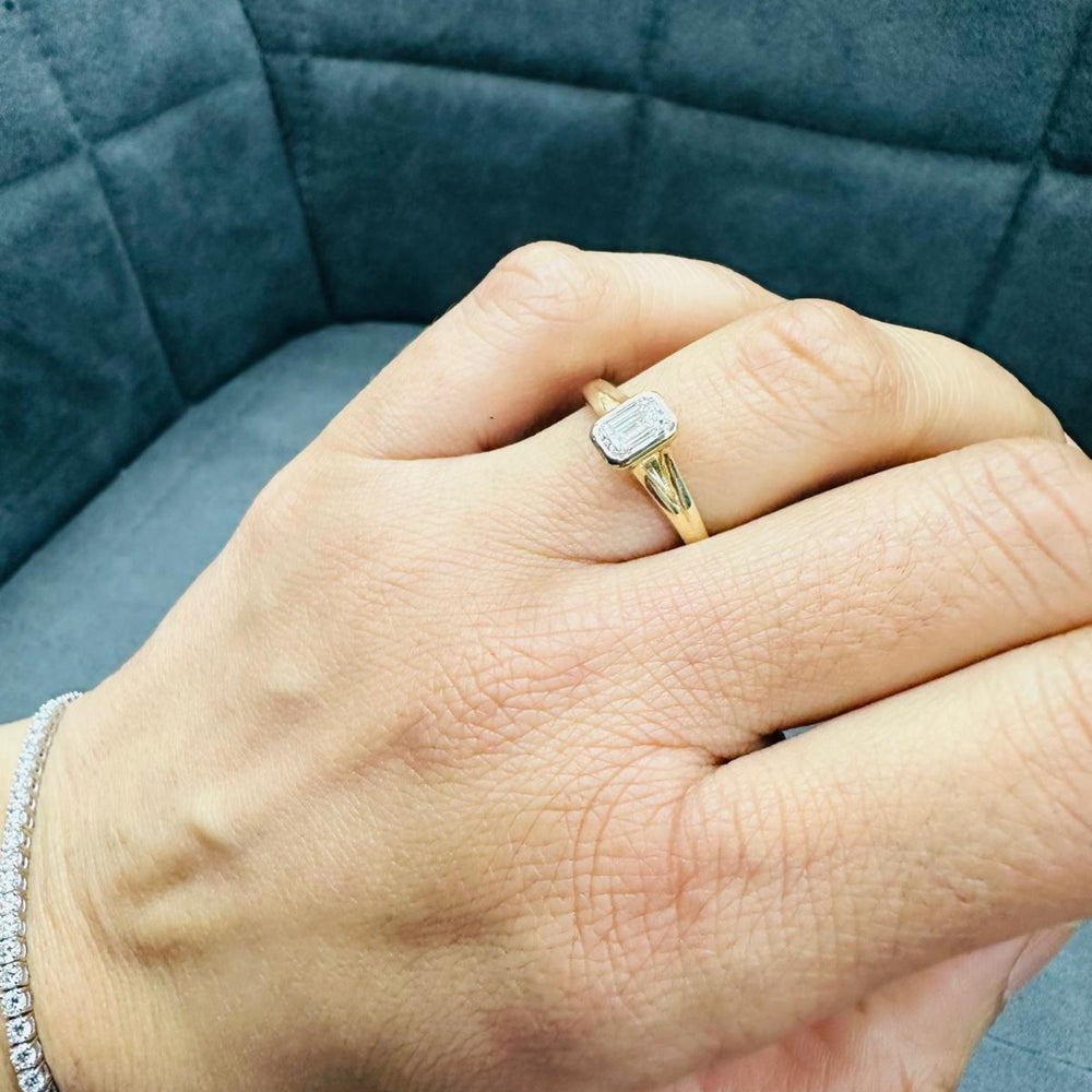 lab grown diamond ring 9k yellow gold ring