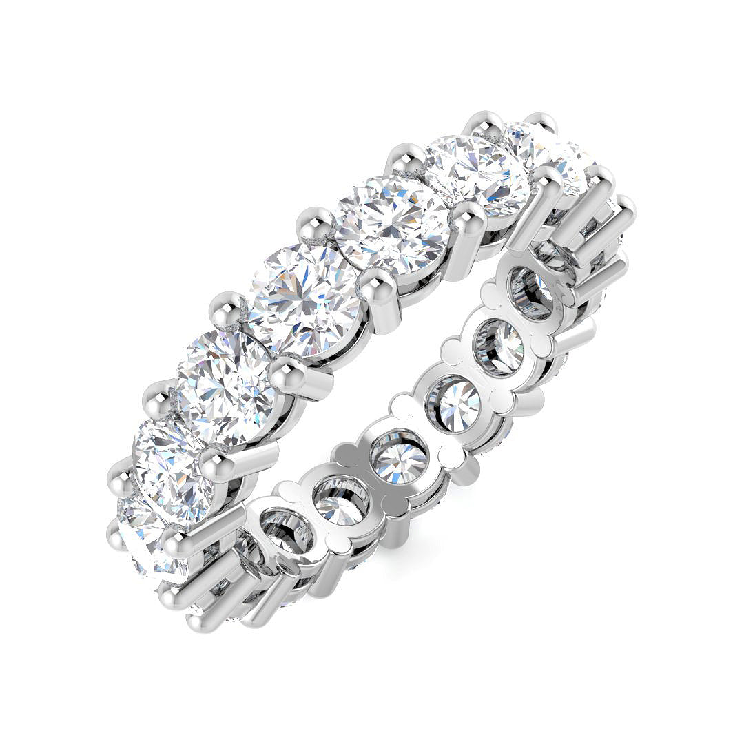 3.00 to 5.00ct Lab-Grown Round Cut D/VVS Diamond Full Eternity Ring.