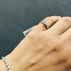 IGI Lab Grown Diamond Channel Set Solitaire Engagement Ring in Platinum | Side Stone Ring