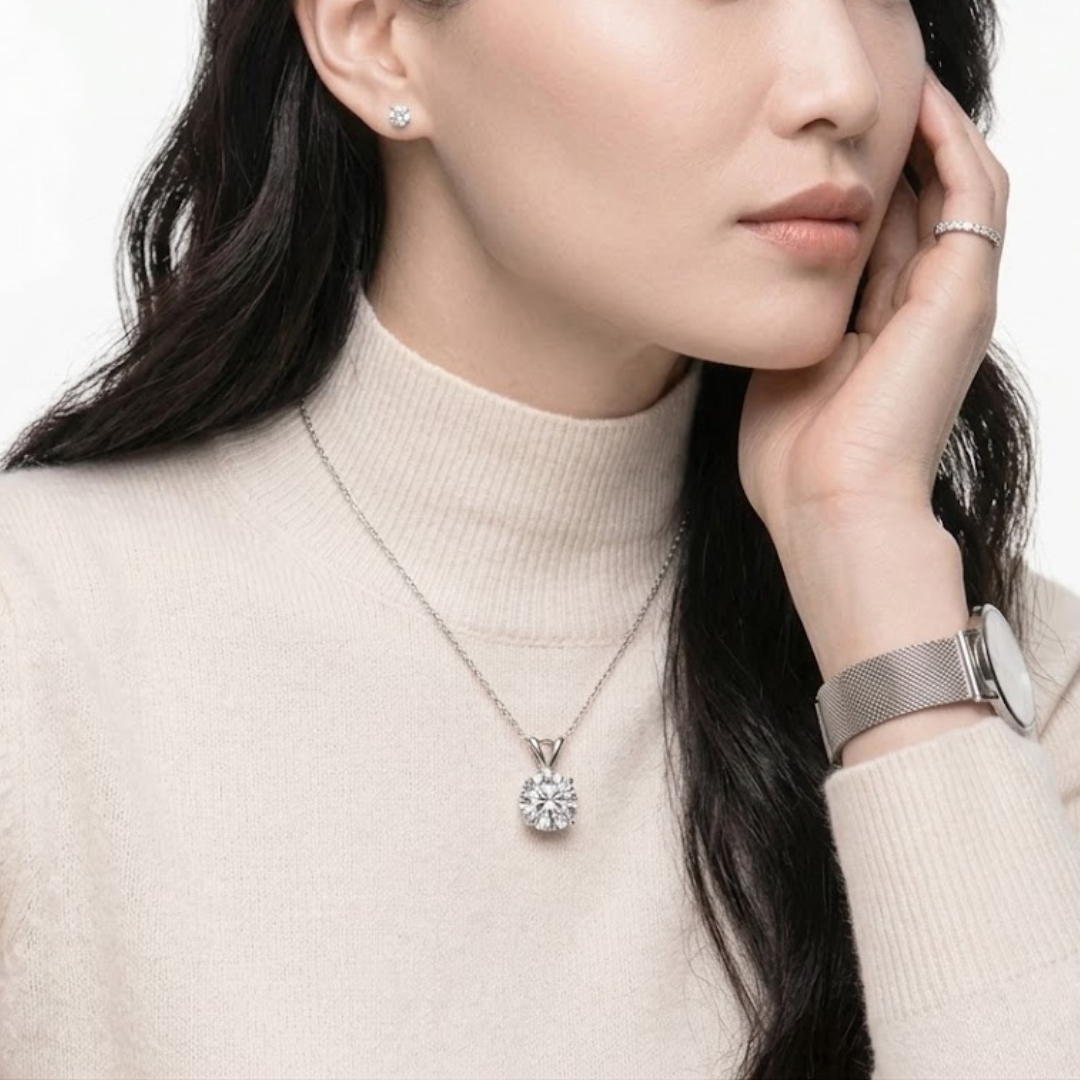 Chloe 0.50ct Lab Grown Diamond Solitaire Pendant Necklace in 9K White Gold
