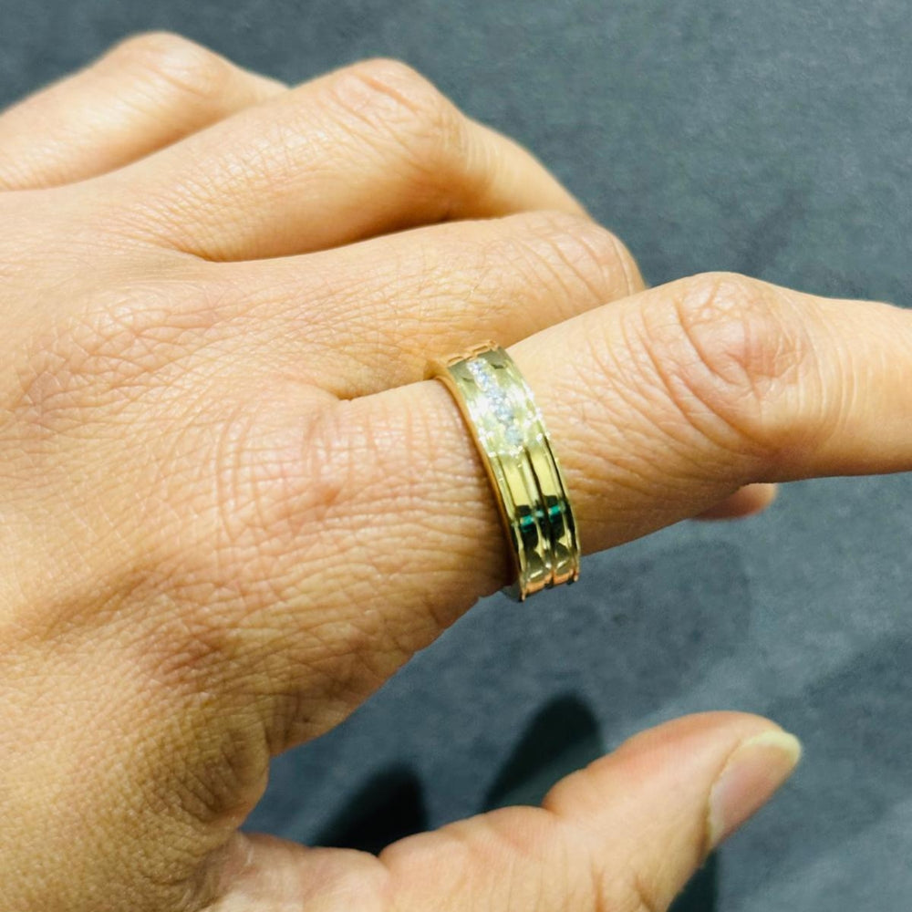 natural diamond mens gold ring