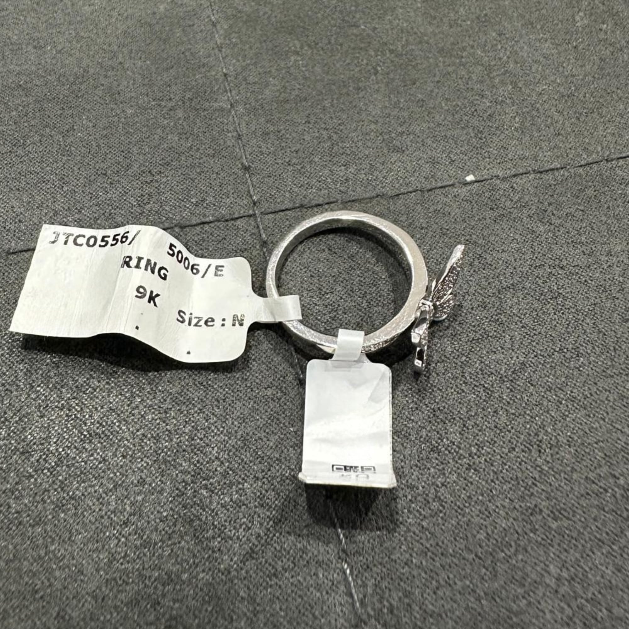 0.35Ct Natural Diamond butter Fly Art Ring Crafted in 9k White Gold