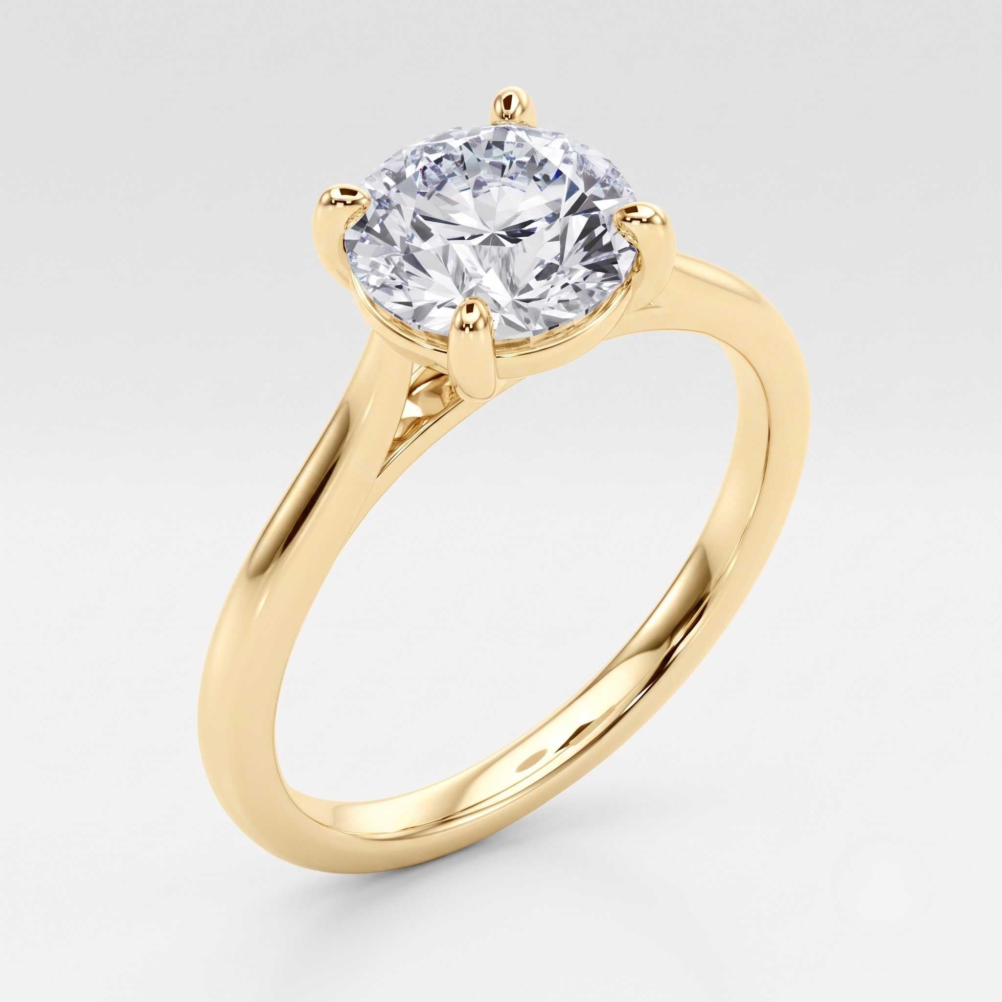 Engagement Ring For Women Natural Round Solitaire Diamond, G-H Color SI Clarity